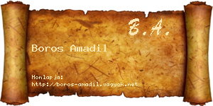 Boros Amadil névjegykártya